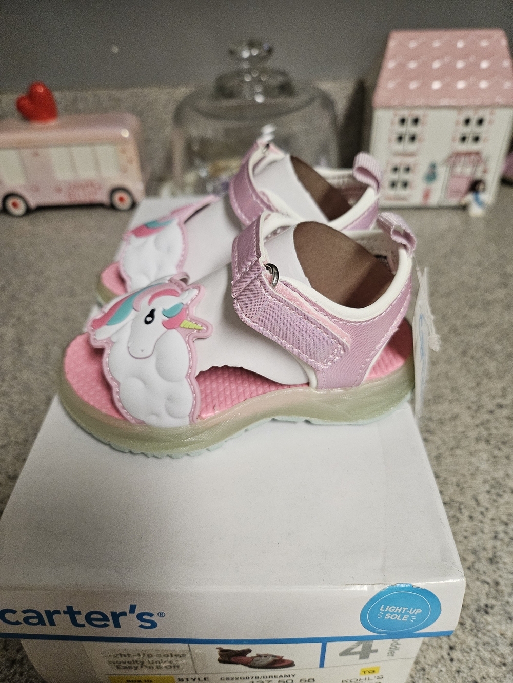 Carter's Pink Unicorn Light-Up Kids Sandals